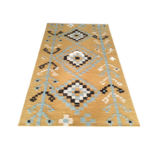 Natur Pur Handgetufteter Teppich in Blau | Wayfair.de